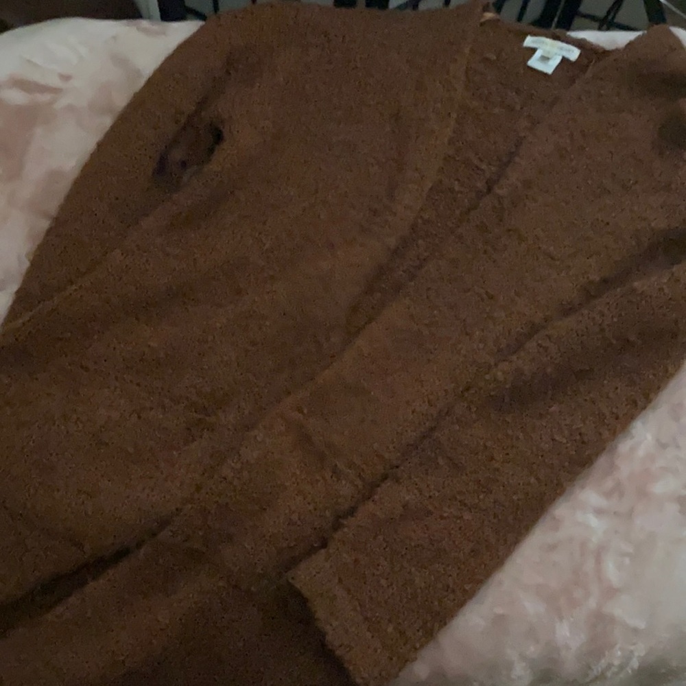 Brown furry cardigan